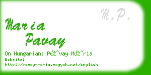 maria pavay business card